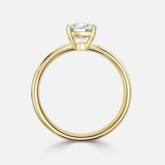 Deltic Cushion Solitaire Engagement Ring 14K / 18K Solid Gold