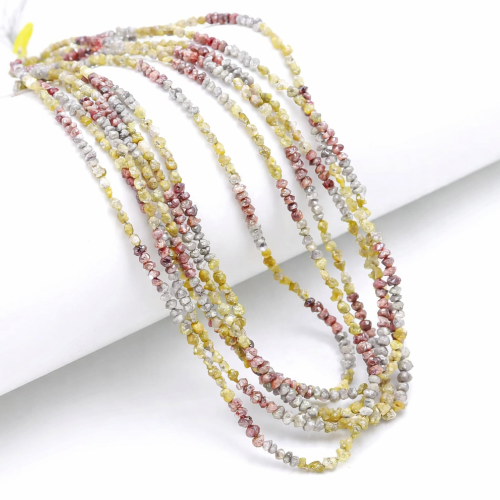 Multi Colour Raw Natural Rough Diamond Nugget Beads 3-5mm