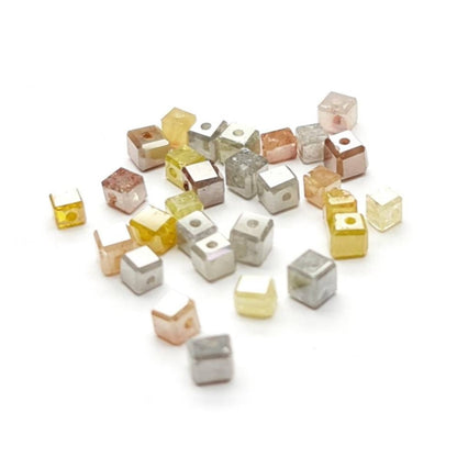 2 Carat Diamond Beads Drilled Polished Color Cubes