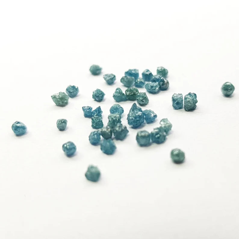 diamond beads fancy blue drilled