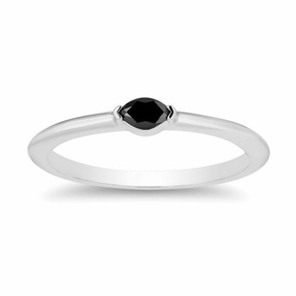Elegant Marquise Black Diamond Ring - Blackdiamond