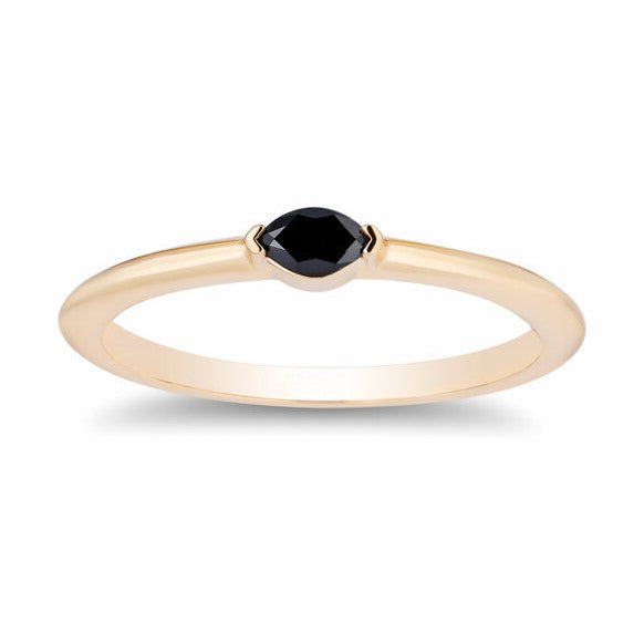 Elegant Marquise Black Diamond Ring - Blackdiamond