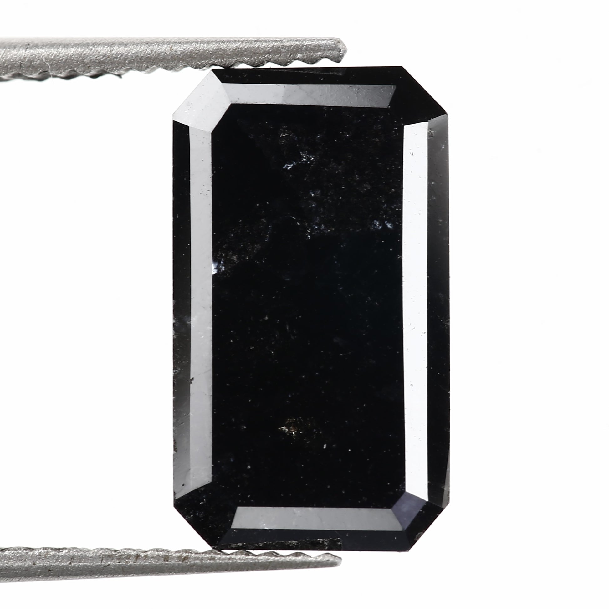 4.01 Carat Fancy Black Elongated Emerald Cut Natural Loose Diamond - Blackdiamond