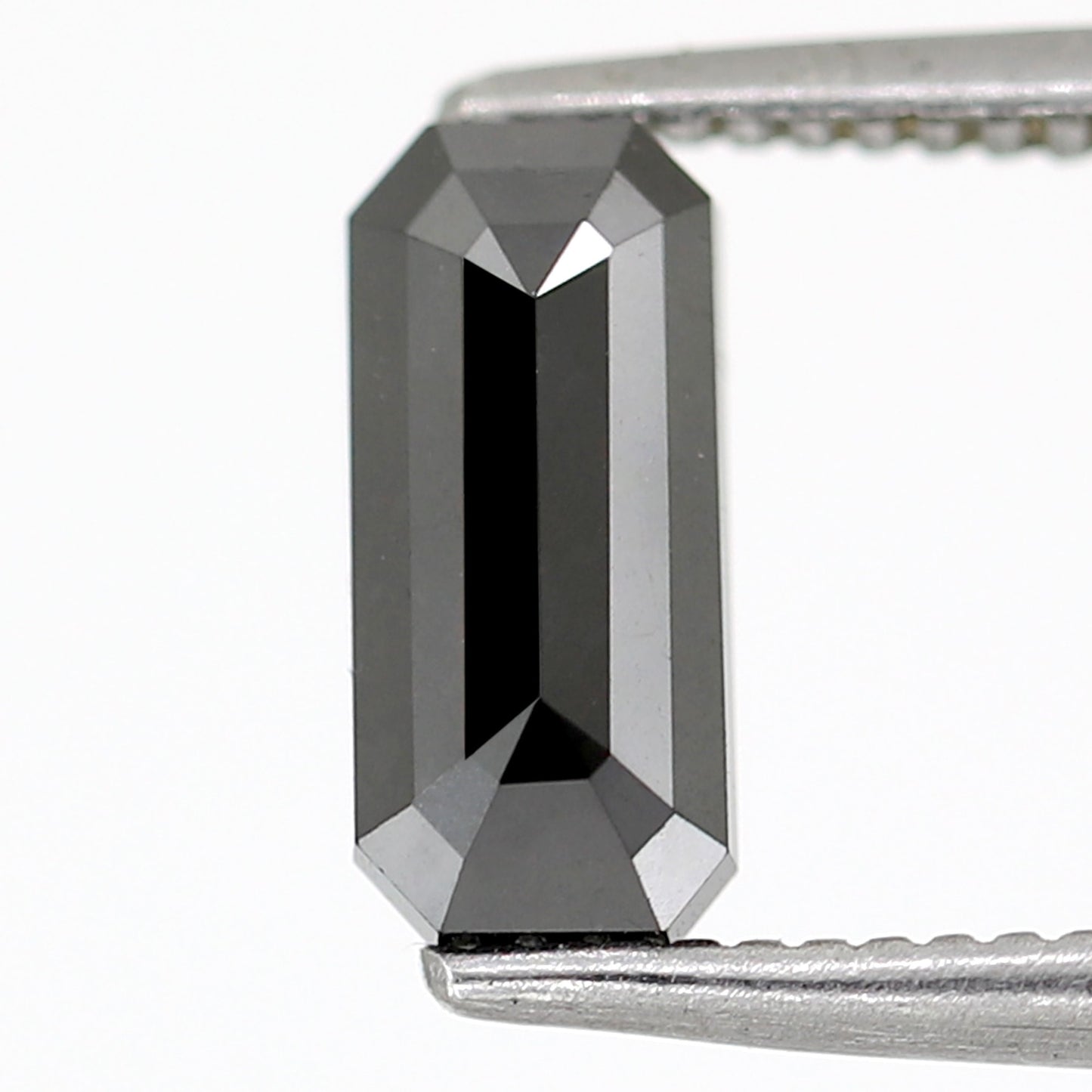 0.89 Carat Elongated Emerald Cut Ethically Sourced Black Natural Diamond Ideal For Design Solitaire Pendant - Blackdiamond