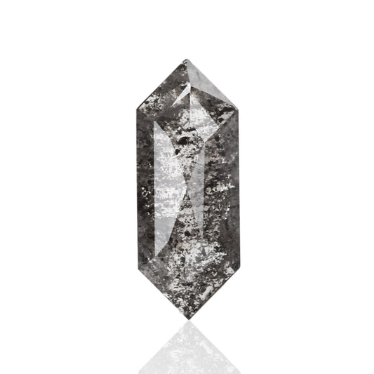 1.49 Carat 12 X 4.7 X 2.5 MM Natural Hexagon Shape Fancy Gray Salt & Pepper Diamond