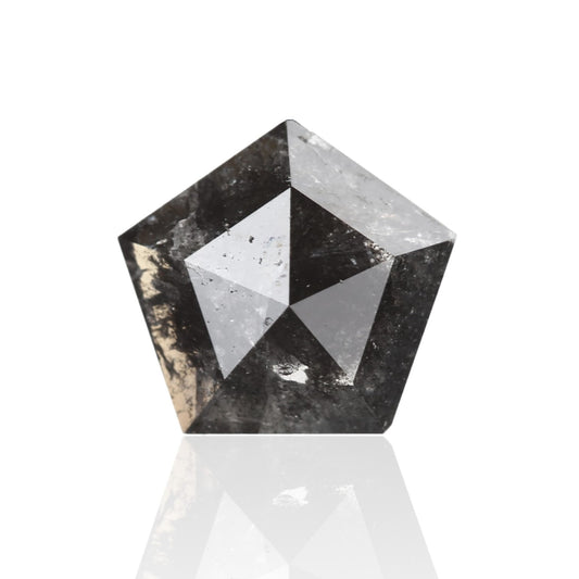 8.9 X 8.7 X 9 X 2.7 MM 1.31 Carat Natural Pentagon Shape Fancy Black Salt and Pepper Diamond
