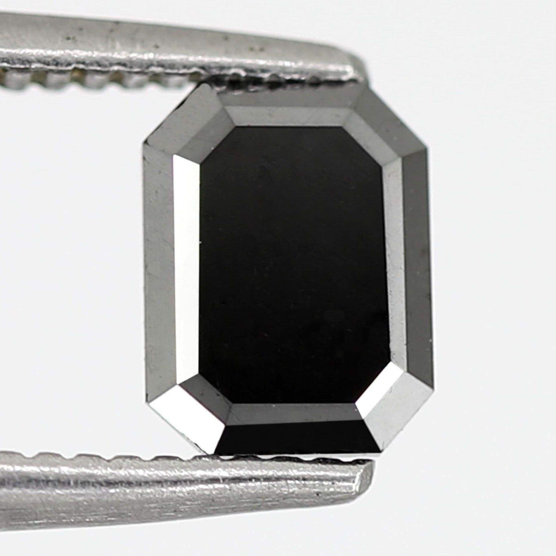 0.79 Carat Brilliant Emerald Cut 6 MM Faceted Shining Long Treated Black Loose Earth Mine Diamond For Engagement Ring - Blackdiamond