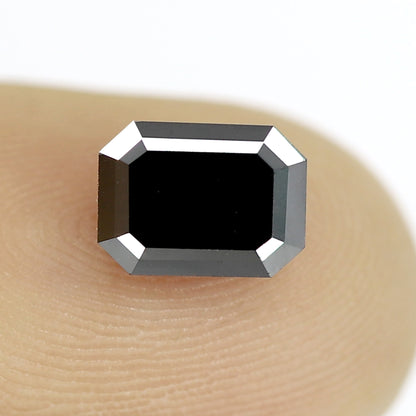 1.65 Carat Emerald Cut Ethically Sourced Black Natural Diamond For Design Solitaire Engagement Ring - Blackdiamond