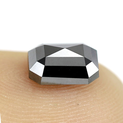 1.65 Carat Emerald Cut Ethically Sourced Black Natural Diamond For Design Solitaire Engagement Ring - Blackdiamond