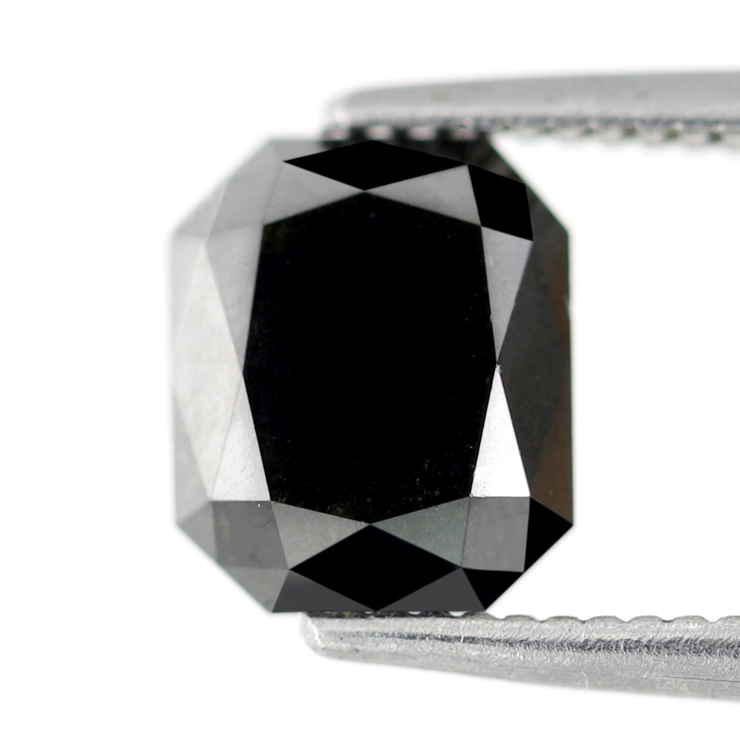 1.76 Carat Double Cut Emerald Shaped Black Polished Natural Diamond Ideal For Making Prong Setting Halo Engagement Ring - Blackdiamond