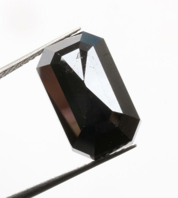 6 Carat Natural Emerald Cut Black Loose Diamond For Design Pendant Ring - Blackdiamond