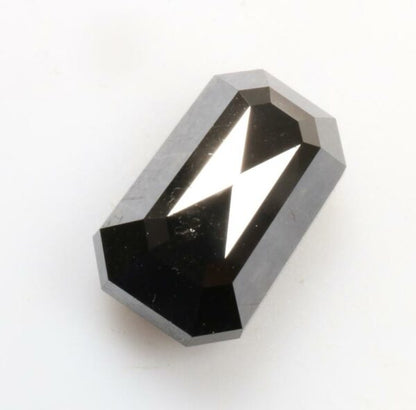 6 Carat Natural Emerald Cut Black Loose Diamond For Design Pendant Ring - Blackdiamond