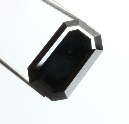 6 Carat Natural Emerald Cut Black Loose Diamond For Design Pendant Ring
