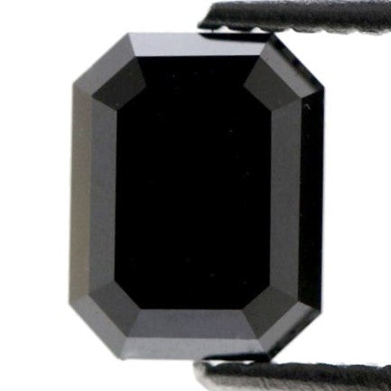 2 Carat AAA Emerald Shape Black Loose Natural Diamond For Pendant Engagement Ring in 14K 18K Gold