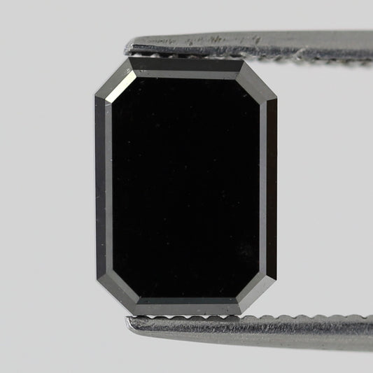 2.47 Carat Emerald Shape Black Diamond Loose Natural Diamond Black Diamond For Prong Setting Ring