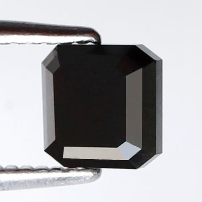 1.07 Carat Asscher Cut Black Diamonds AAA Quality Diamond 5 MM Loose Natural Black Color Diamond - Blackdiamond