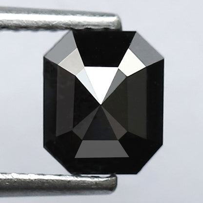 1.23 Carat 6 MM Fancy Black Emerald Shape Loose Natural Diamond AAA Quality Diamond For Engagement Ring - Blackdiamond