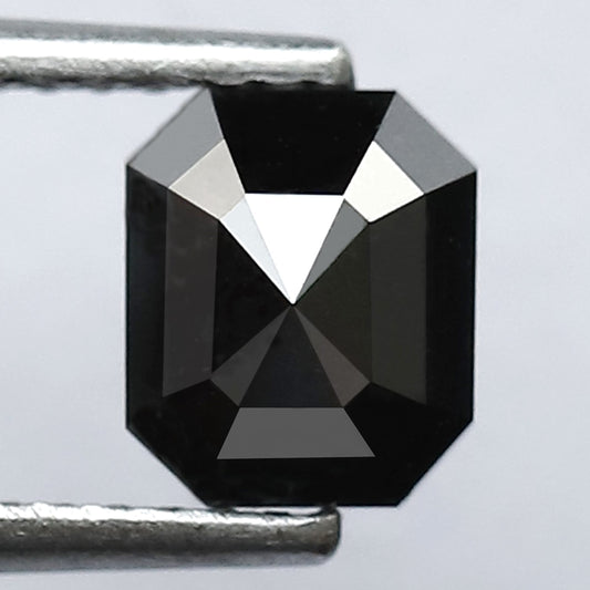 1.23 Carat 6 MM Fancy Black Emerald Shape Loose Natural Diamond AAA Quality Diamond For Engagement Ring