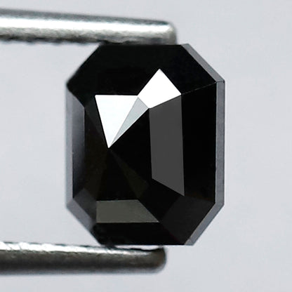 1.23 Carat 6 MM Fancy Black Emerald Shape Loose Natural Diamond AAA Quality Diamond For Engagement Ring - Blackdiamond