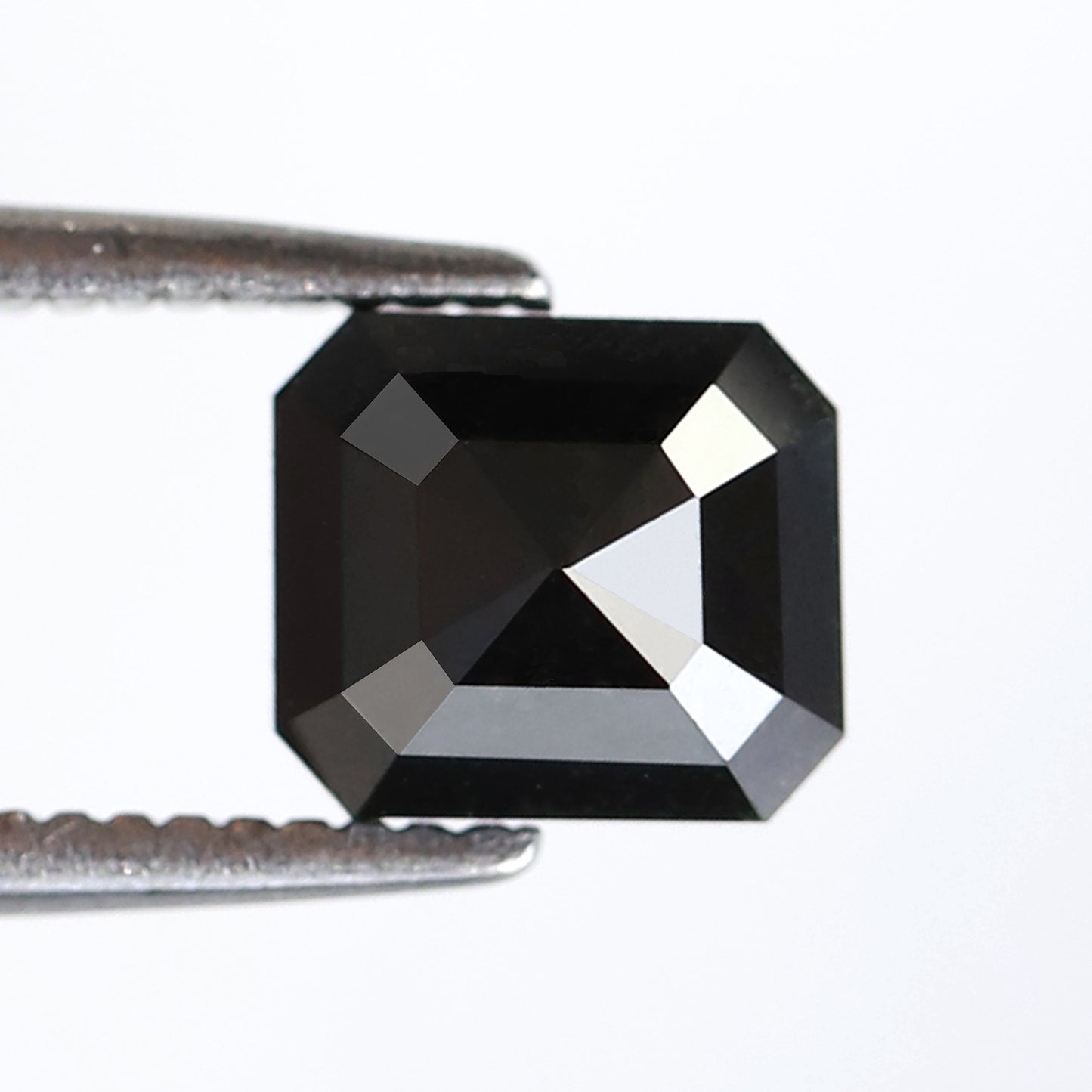 1.41 Carat Black Emerald Cut Diamond 6 MM AAA Quality Loose Natural Fancy Black Diamond - Blackdiamond