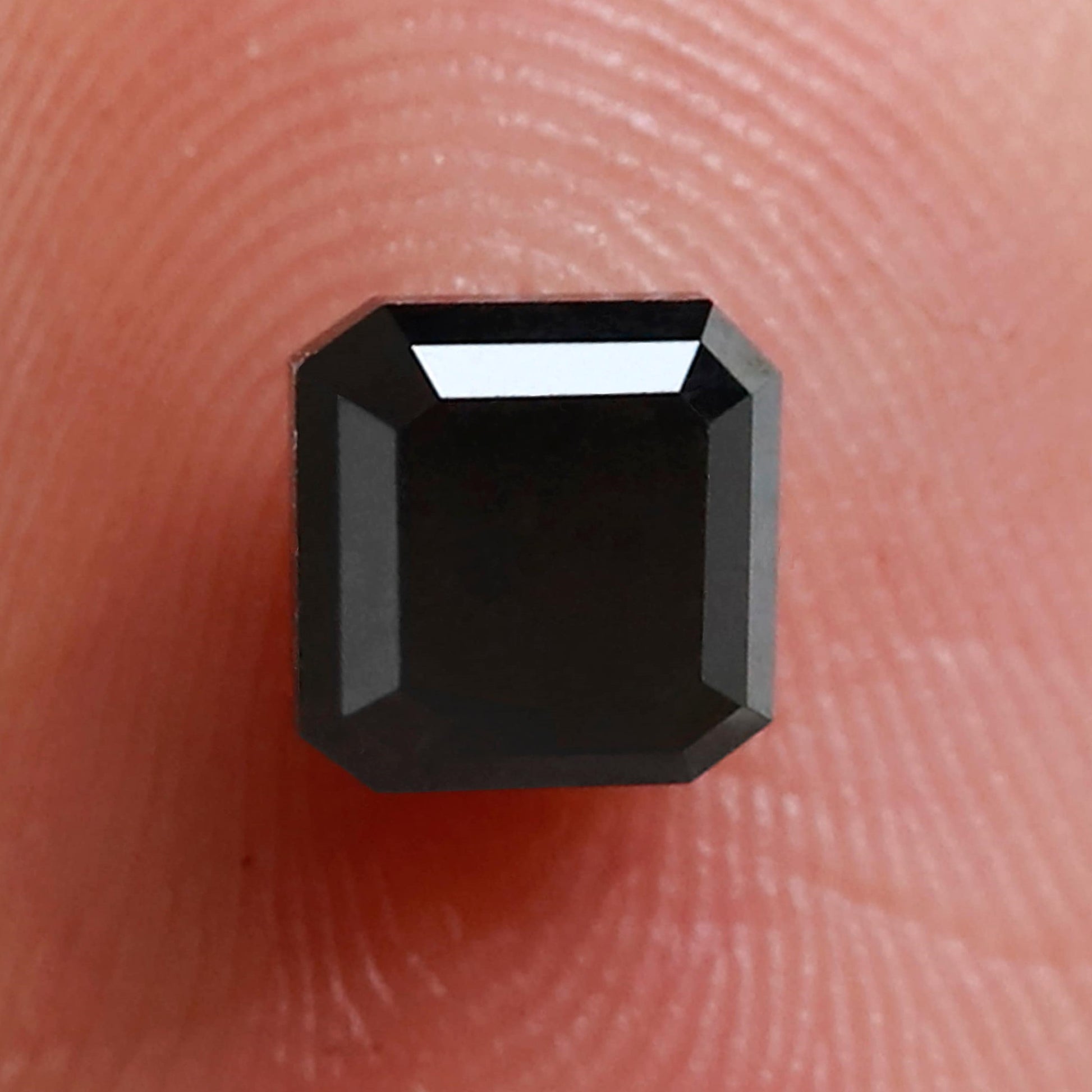 1.07 Carat Asscher Cut Black Diamonds AAA Quality Diamond 5 MM Loose Natural Black Color Diamond - Blackdiamond