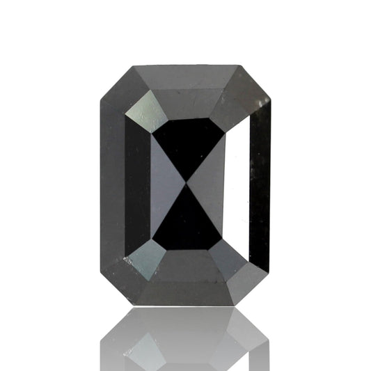 2.47 Carat Emerald Shape Black Diamond Loose Natural Diamond Black Diamond For Prong Setting Ring