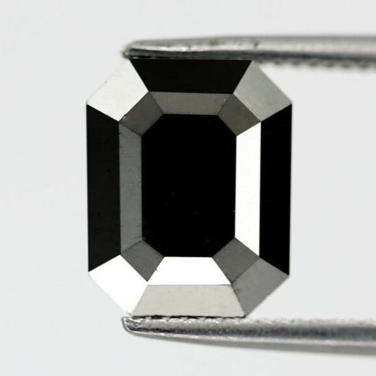 3 Carat AAA Quality 9 MM Emerald Shape Polished Heated Black Natural Loose Diamond Ideal For Making Beautiful Solitaire Pendant
