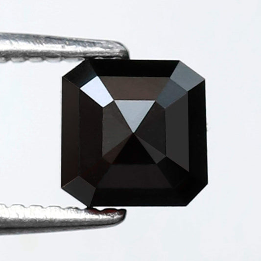 1.07 Carat Asscher Cut Black Diamonds AAA Quality Diamond 5 MM Loose Natural Black Color Diamond - Blackdiamond
