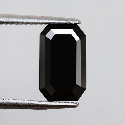 2.41 Carat Emerald Cut Loose Natural Diamond 9 MM Black AAA Quality Conflict Free Diamond For Jewelry