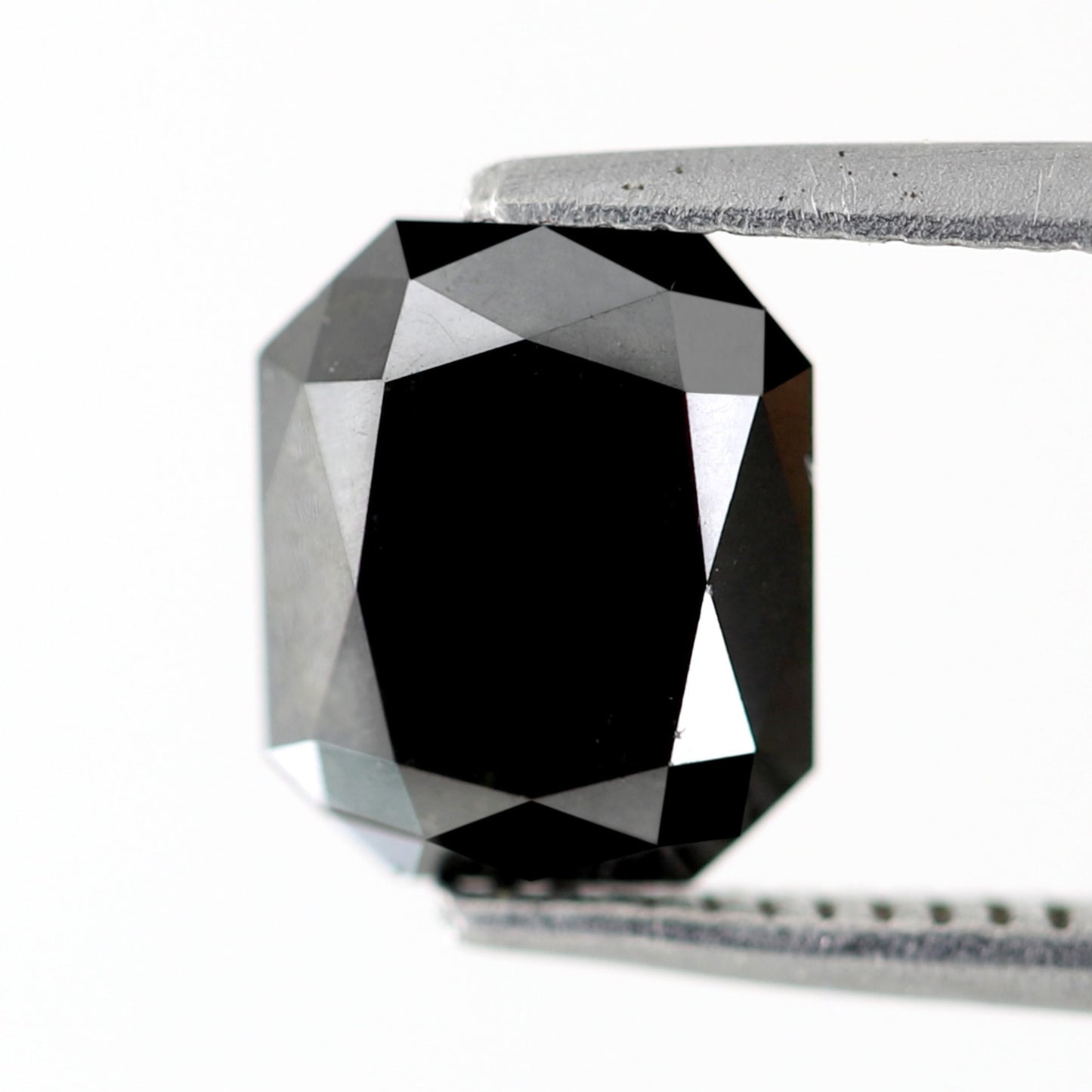 1.76 Carat Double Cut Emerald Shaped Black Polished Natural Diamond Ideal For Making Prong Setting Halo Engagement Ring - Blackdiamond