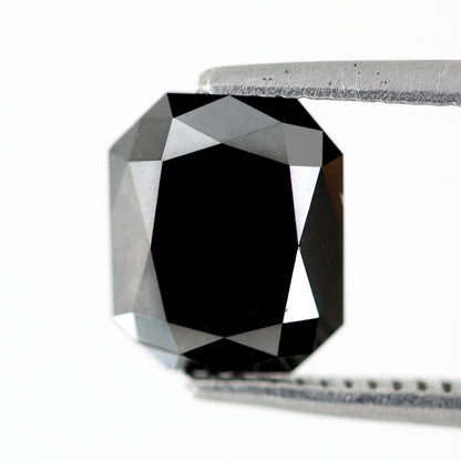 1.76 Carat Double Cut Emerald Shaped Black Polished Natural Diamond Ideal For Making Prong Setting Halo Engagement Ring - Blackdiamond