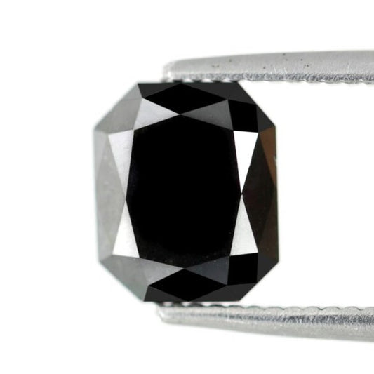 1.76 Carat Double Cut Emerald Shaped Black Polished Natural Diamond Ideal For Making Prong Setting Halo Engagement Ring