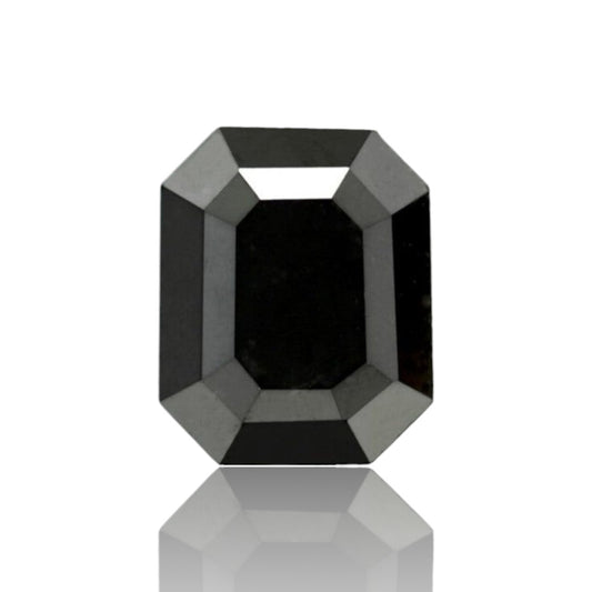 2 Ct Fancy Natural Emerald Shape Double Cut Loose Black Diamond