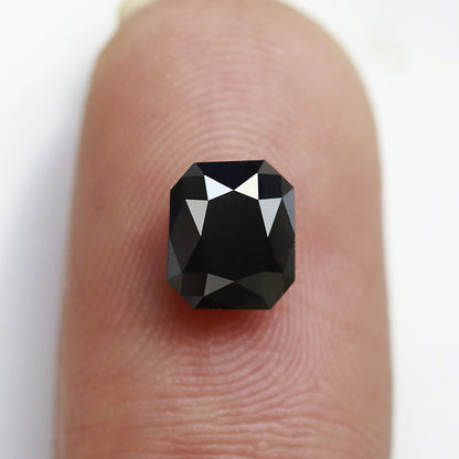 1.24 Ct 6 MM Emerald Radiant Shape Black Color Diamond AAA Quality Loose Natural Diamond - Blackdiamond