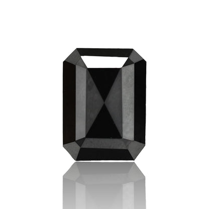 1.29 Carat Emerald Shape Black Diamond In AAA Quality For Engagement Ring