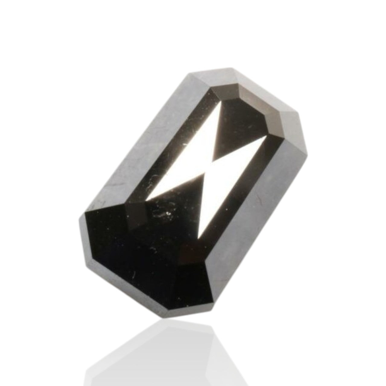 6 Carat Natural Emerald Cut Black Loose Diamond For Design Pendant Ring