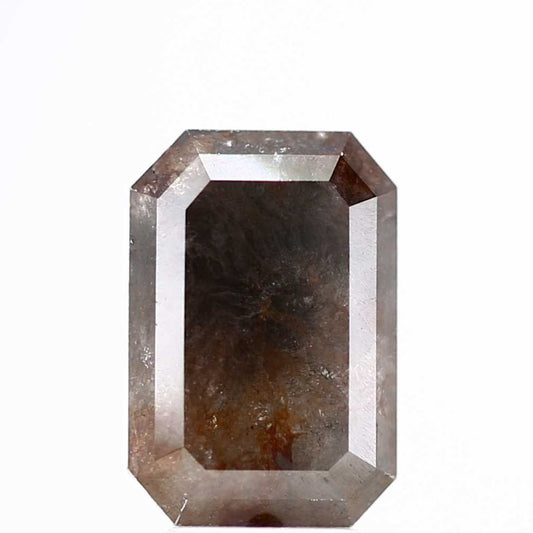 5.48 Carat 11.50 MM Fancy Red Gray Emerald Cut Salt and Pepper Diamond - Blackdiamond