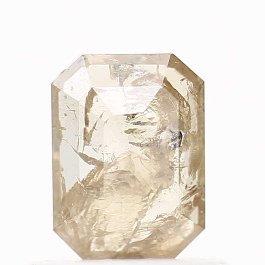 0.52 Carat 5.87 MM Natural Champagne Emerald Cut Salt Pepper Diamond - Blackdiamond