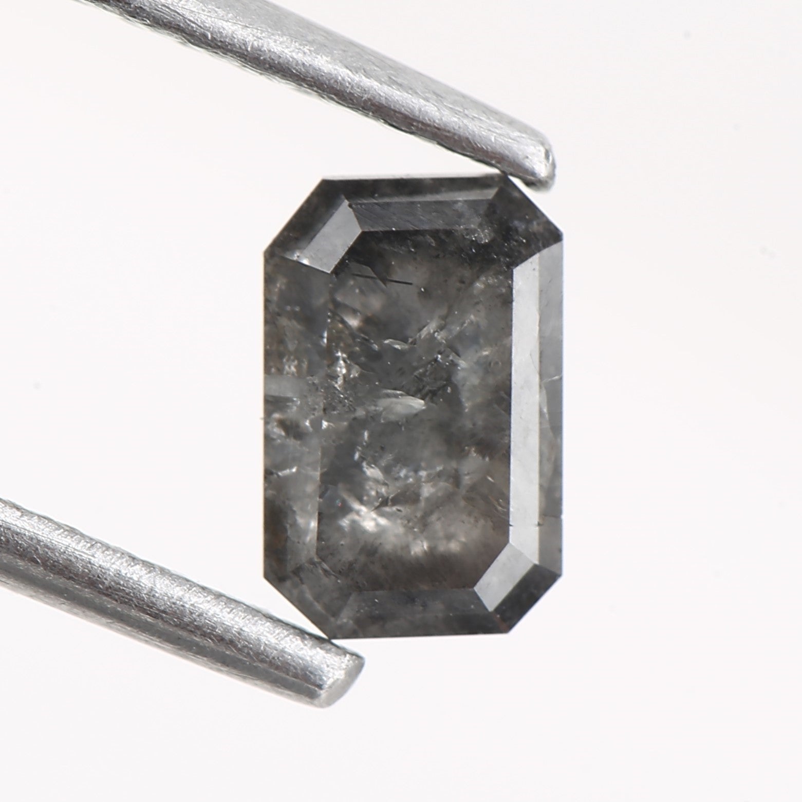 0.61 Carat 5.97 MM Gray Emerald Salt and Pepper Diamond - Blackdiamond