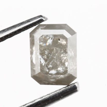 0.81 Carat 5.34 MM Natural Loose Emerald Cut Salt and Pepper Diamond - Blackdiamond