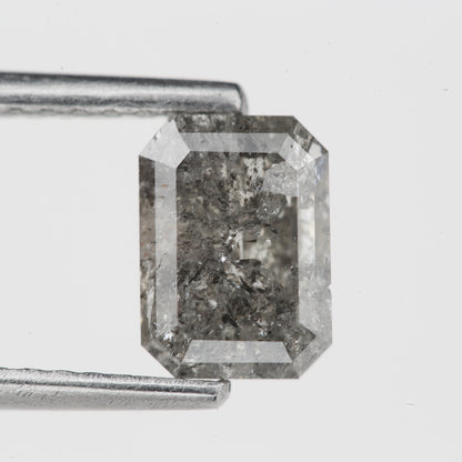 1.06 Carat 6.6 MM Fancy Gray Emerald Cut Salt and Pepper Diamond - Blackdiamond