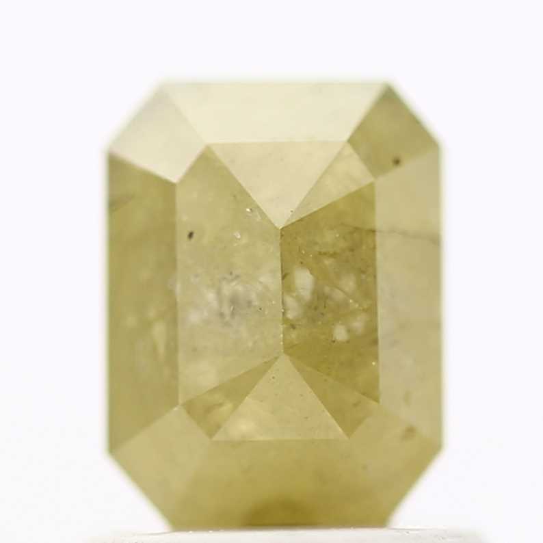 1.08 Carat 6.35 MM Rustic Yellow Emerald Cut Salt and Pepper Diamond - Blackdiamond