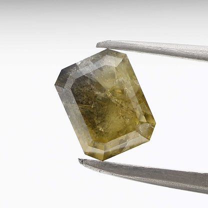 1.09 Carat 6.90 MM Fancy Rustic Yellow Emerald Cut Salt Pepper Diamond - Blackdiamond