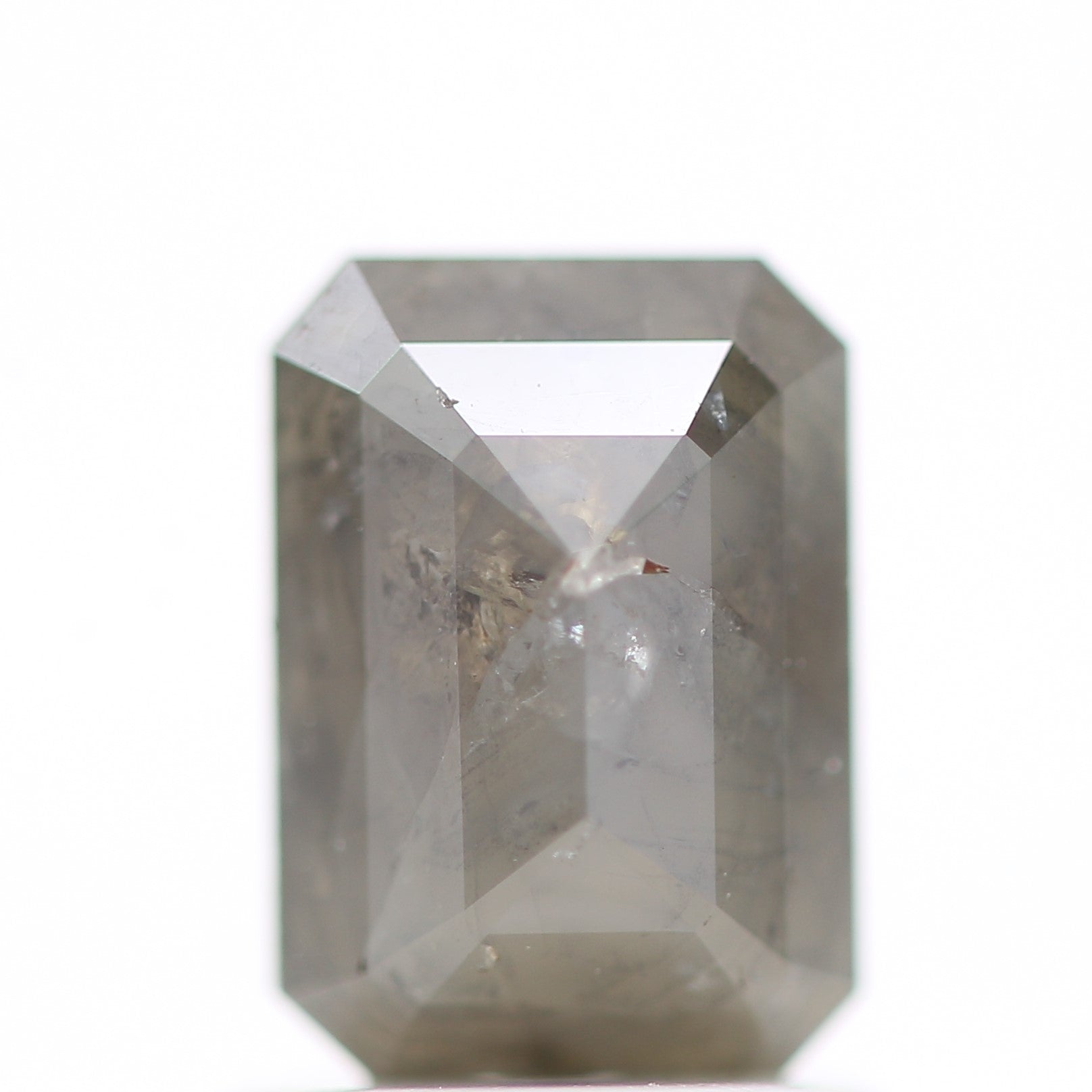 1.10 Carat 7.12 MM Emerald Rustic Gray Salt and Pepper Natural Diamond - Blackdiamond