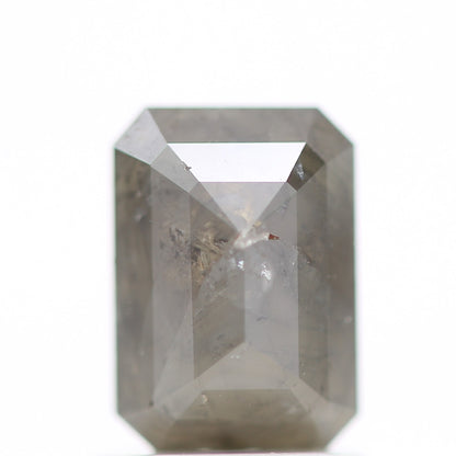 1.10 Carat 7.12 MM Emerald Rustic Gray Salt and Pepper Natural Diamond - Blackdiamond