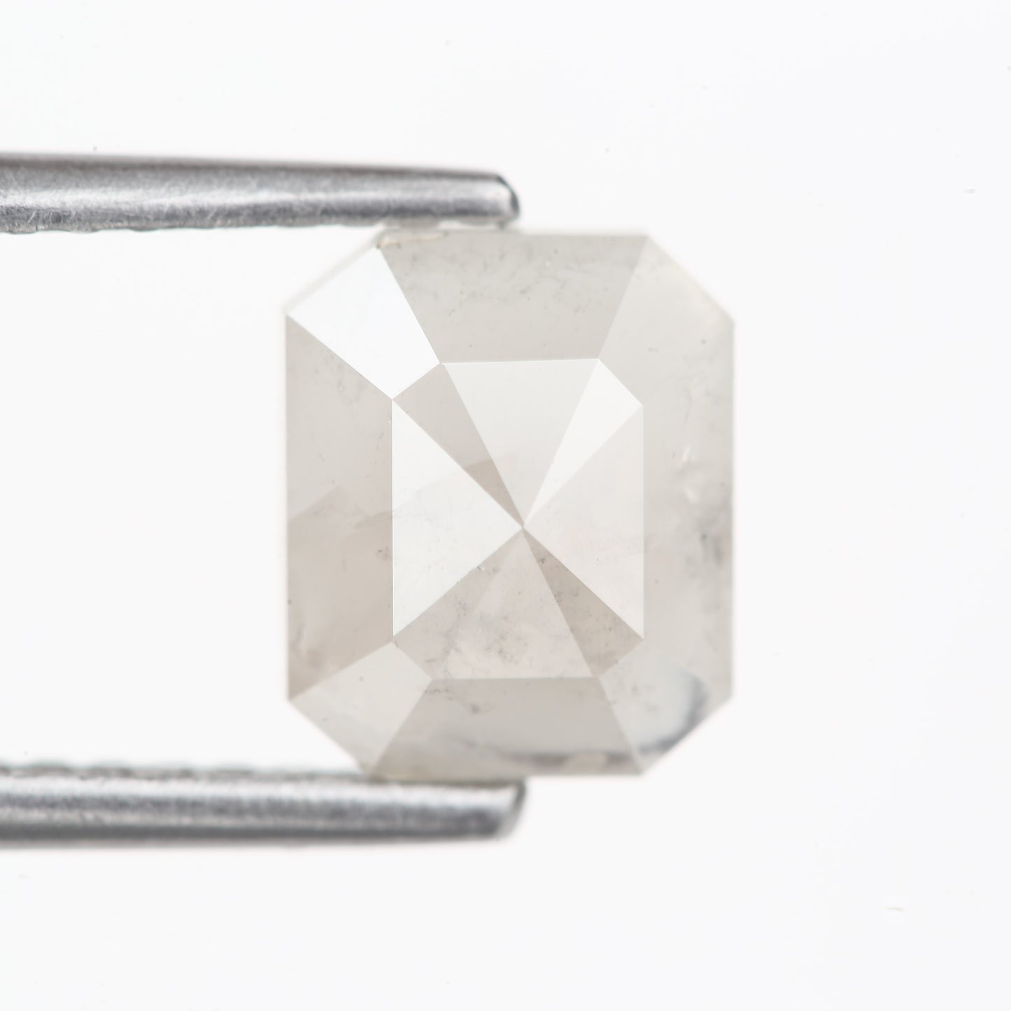 1.11 Carat 7.1 MM Fancy Gray Emerald Cut Salt and Pepper Diamond - Blackdiamond