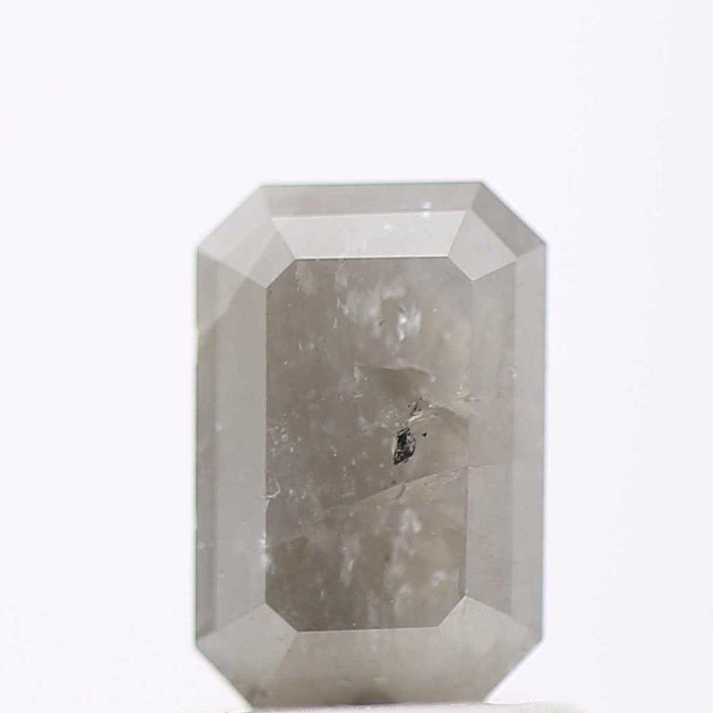 1.16 Carat 7.1 MM Fancy Milky Gray Emerald Cut Salt and Pepper Diamond - Blackdiamond