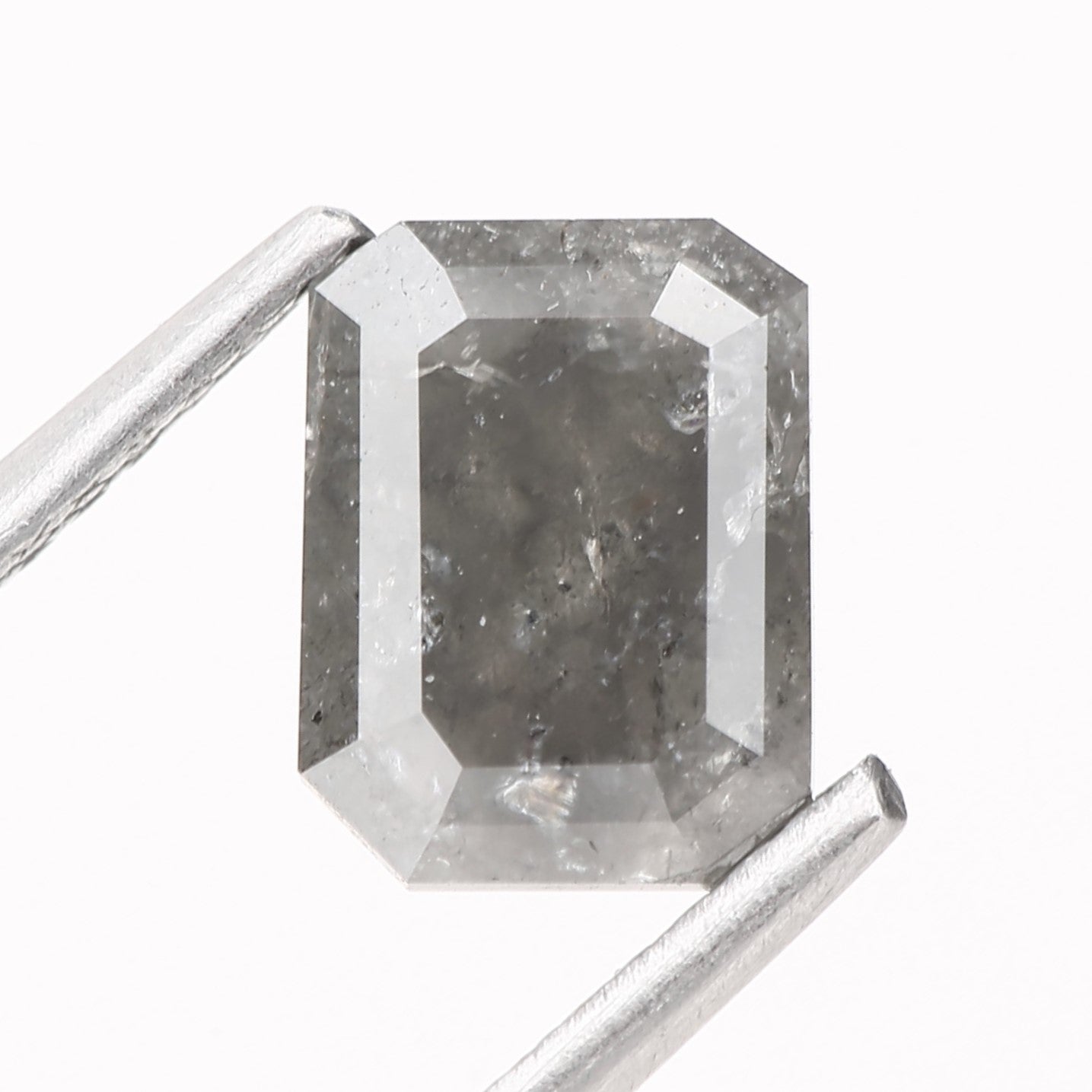 1.24 Carat 7.17 MM Natural Gray Emerald Salt and Pepper Diamond - Blackdiamond