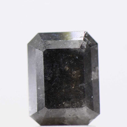 1.88 Carat 7.90 MM Fancy Black Emerald Cut Salt Pepper Diamond - Blackdiamond