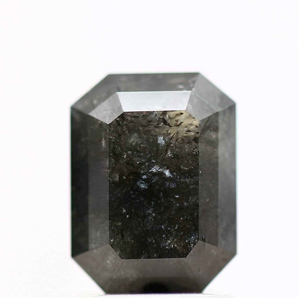 2.28 Carat 8.01 MM Natural Loose Gray Emerald Salt and Pepper Diamond - Blackdiamond